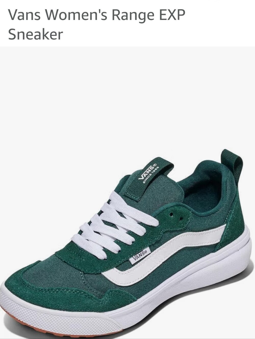 Vans range EXP sneaker in green, WOMENS SIZE 10.5.